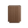 Walnut Ribbed 2 Drawer Bedside Table - Fully Assembled - Drew