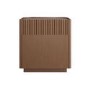 Walnut Ribbed 2 Drawer Bedside Table - Fully Assembled - Drew