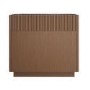 Walnut Ribbed 3 Drawer Chest of Drawers - Fully Assembled - Drew