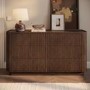 Walnut Ribbed 6 Drawer Large Chest of Drawers - Fully Assembled - Drew