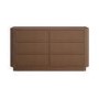 Wide Walnut Ribbed 6 Drawer Chest of Drawers - Fully Assembled - Drew