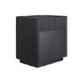 Black Ribbed 2 Drawer Bedside Table - Fully Assembled - Drew