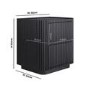 Black Ribbed 2 Drawer Bedside Table - Fully Assembled - Drew