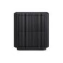 Black Ribbed 2 Drawer Bedside Table - Fully Assembled - Drew