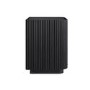 Black Ribbed 2 Drawer Bedside Table - Fully Assembled - Drew