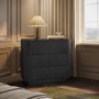 Black Ribbed 3 Drawer Chest of Drawers - Fully Assembled - Drew
