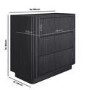 Black Ribbed 3 Drawer Chest of Drawers - Fully Assembled - Drew