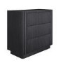 Black Ribbed 3 Drawer Chest of Drawers - Fully Assembled - Drew