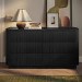 Black Ribbed 6 Drawer Large Chest of Drawers - Fully Assembled - Drew