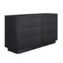 Black Ribbed 6 Drawer Large Chest of Drawers - Fully Assembled - Drew