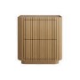 Natural Oak Ribbed 2 Drawer Bedside Table - Fully Assembled - Drew
