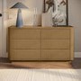 Natural Oak Ribbed 6 Drawer Chest of Drawers - Fully Assembled - Drew