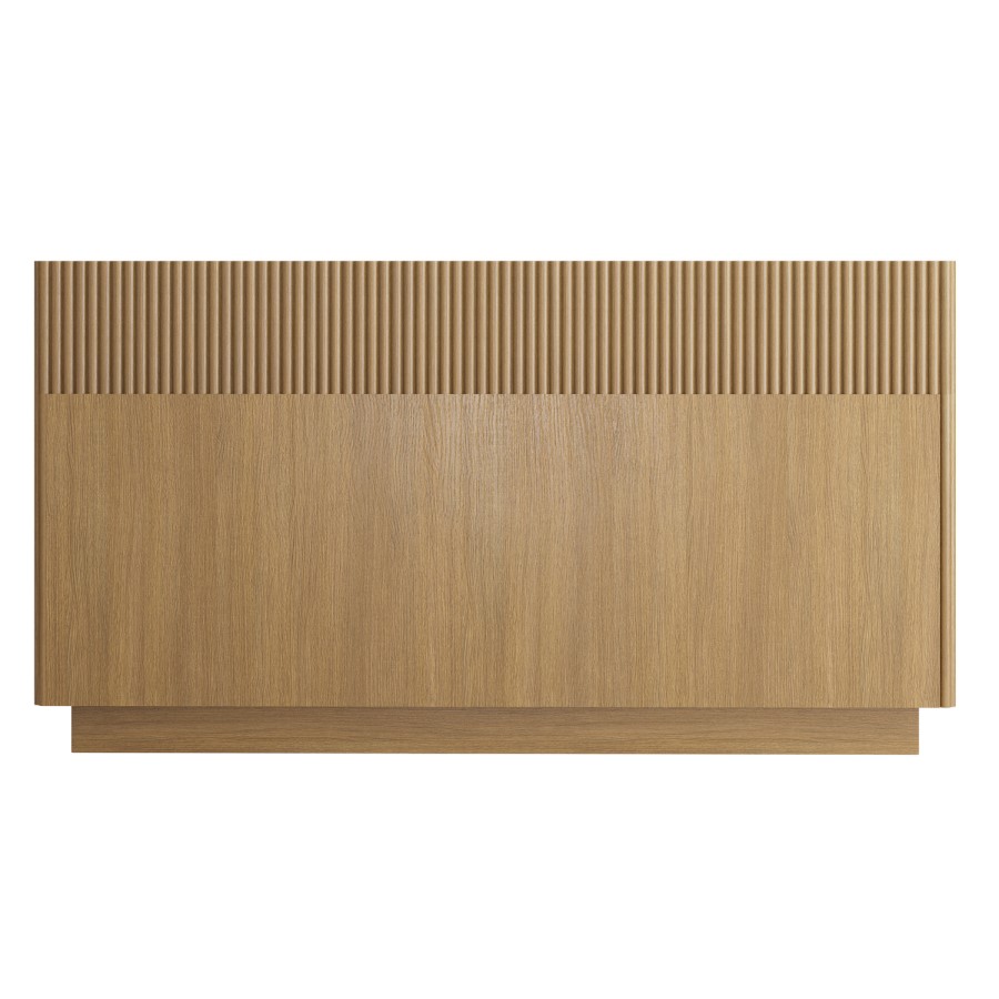 Natural Oak Ribbed 6 Drawer Chest of Drawers - Fully Assembled - Drew