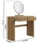 Natural Oak Ribbed Dressing Table with Drawers and Mirror - Drew