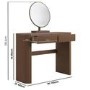 Walnut Ribbed Dressing Table with Drawers and Mirror - Drew