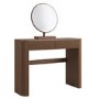 Walnut Ribbed Dressing Table with Drawers and Mirror - Drew
