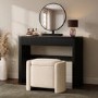 Black Ribbed Dressing Table with Drawers and Mirror - Drew