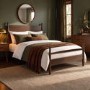 Dark Wood Double Wooden Bed Frame with Pillar Detail - Darwin