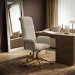 Beige Chenille High Back Swivel Office Chair - Effie