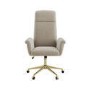 Beige Chenille High Back Swivel Office Chair - Effie