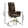 Brown Velvet High Back Swivel Office Chair - Effie