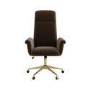 Brown Velvet High Back Swivel Office Chair - Effie