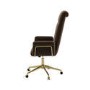 Brown Velvet High Back Swivel Office Chair - Effie