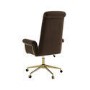 Brown Velvet High Back Swivel Office Chair - Effie