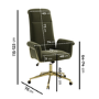 Khaki Velvet High Back Swivel Office Chair - Effie