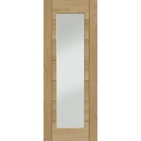 Internal Oak Fully-Glazed Door with Clear Glass - Unfinished - 1981 x 711 x 35mm - Palermo Essential - XL Joinery