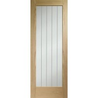 Internal Oak Fully-Glazed Cottage Door with Clear Etched Glass - Unfinished - 2040 x 926 x 40mm - Suffolk Essential - XL Joinery