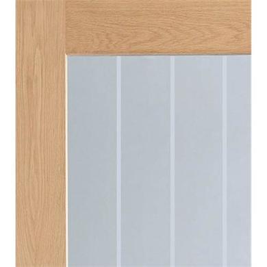 Internal Oak Half-Glazed Cottage Door with Clear Etched Glass - Unfinished - 1981 x 762 x 35mm - Suffolk Essential - XL Joinery