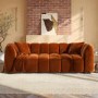 Burnt Orange Velvet 3 Seater Sofa - Elod