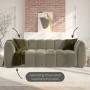 Khaki Green Velvet 3 Seater Sofa - Elod