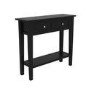 ONLY OPENED - Small Narrow Black Wood Console Table with Drawers - Elms