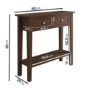 Small Narrow Walnut Console Table with Drawers - Elms
