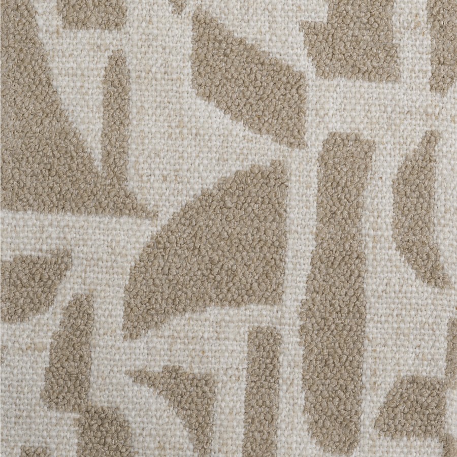 Beige Jacquard Patterned Fabric Swivel Love Seat - Elara