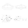 White Wall Hung Corner Traditional Basin 553mm - Elton