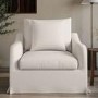 Cream Fabric Slipcover Armchair - Eliza