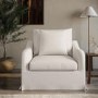 Cream Fabric Slipcover Armchair - Eliza