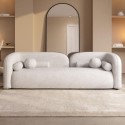 A2/EMA001 ALMOST PERFECT - Cream Boucle Curved 3 Seater Cloud Sofa - Elma