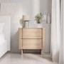 Light Wood Mid Century 2 Drawer Bedside Table - Emile Sustainable Furniture