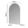 Arched Backlit Heated Bathroom Mirror with Lights 500 x 800mm – Empire