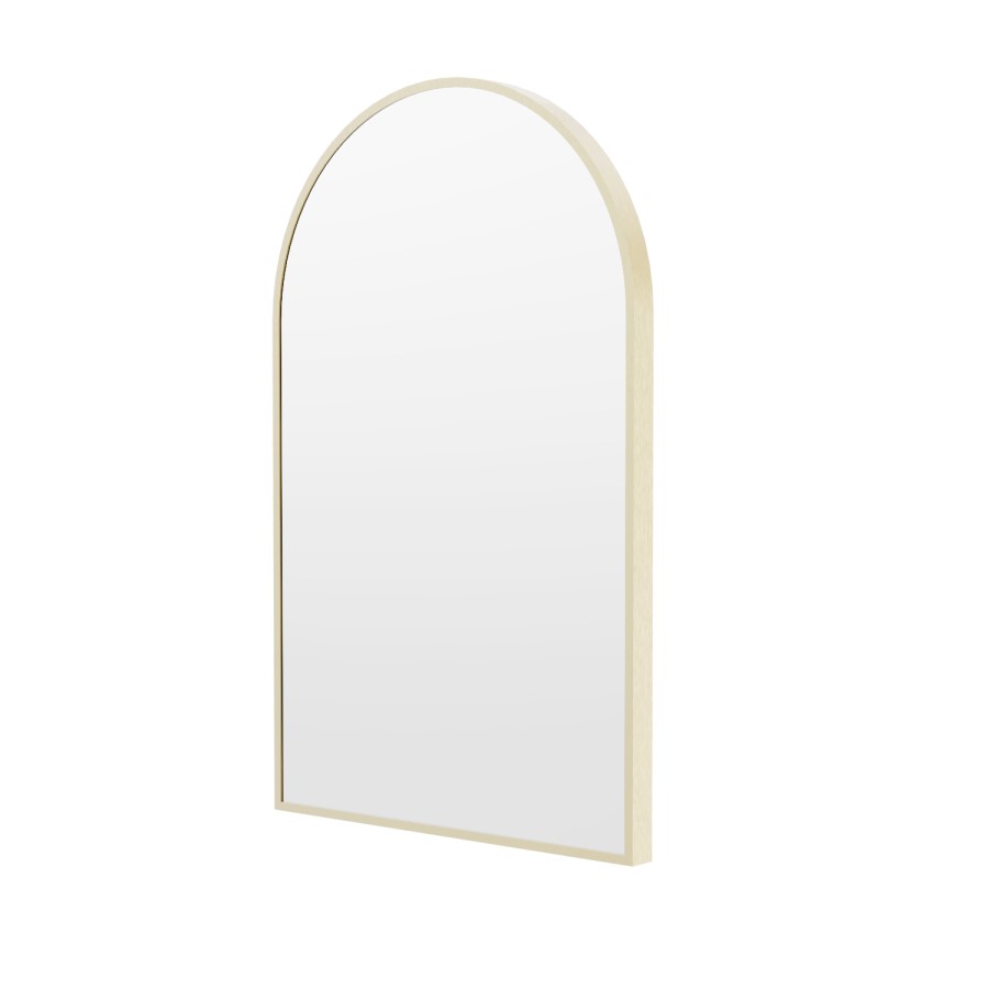 Arched Brass Backlit Heated Bathroom Mirror with Lights 500 x 800mm - Empire
