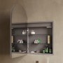 Single Door Chrome Bathroom Mirror Cabinet with Lights Demister & Shaver Socket 500 x 800mm - Empire