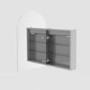 Single Door Chrome Bathroom Mirror Cabinet with Lights Demister & Shaver Socket 500 x 800mm - Empire