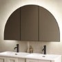 Triple Door Black Bathroom Mirror Cabinet with Lights Demister & Shaver Socket 1200 x 690mm - Empire
