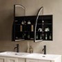 Triple Door Black Bathroom Mirror Cabinet with Lights Demister & Shaver Socket 1200 x 690mm - Empire