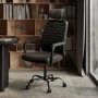 Ergonomic Black Faux Leather High Back Swivel Office Chair - Emmanuel