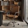 Ergonomic Brown Faux Leather High Back Swivel Office Chair - Emmanuel